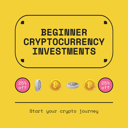 Ontwerpsjabloon van Animated Post van Initiële investeringen in cryptocurrency-aanbod