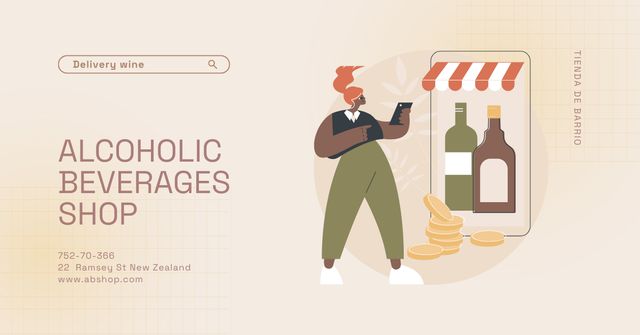 Alcoholic Beverages Shop Ad Facebook AD – шаблон для дизайна