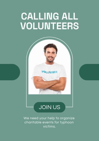 Szablon projektu Volunteer Search Announcement Poster A3