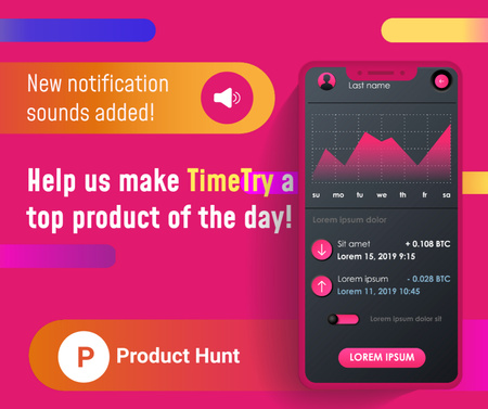 Product Hunt Application Stats on Screen Facebook Design Template