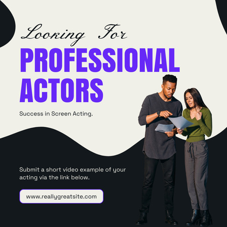Masterclass with Professional Actors Instagram Design Template