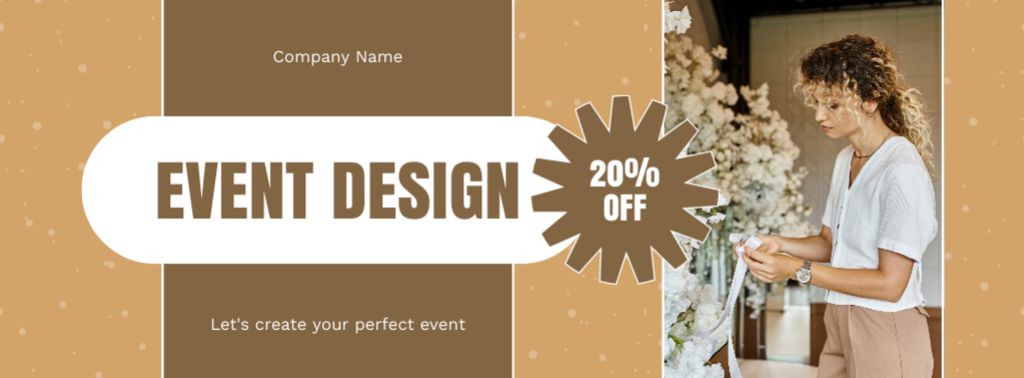 Template di design Discount on Event Decorator Services Facebook cover