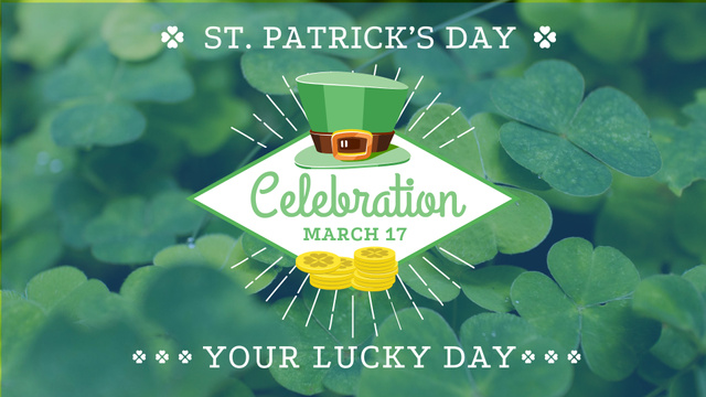 St.Patrick's Day Holiday Announcement FB event cover Design Template