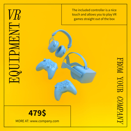 VR Equipment Sale Offer on Yellow Instagram Design Template