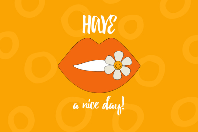 Have A Nice Day Wishes in Orange Postcard 4x6in Design Template