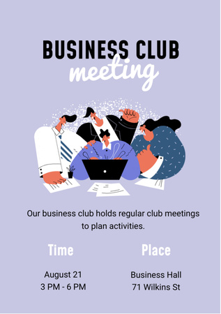 Business Club Meeting Announcement Flyer A7 Modelo de Design