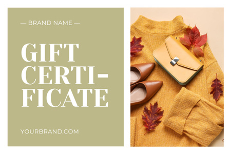 Captivating Autumn Discount Announcement Gift Certificate Design Template