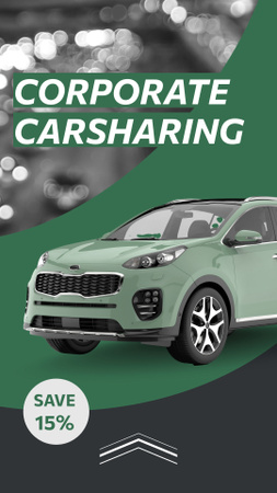 Corporate Car Sharing With Discount Instagram Video Story Design Template