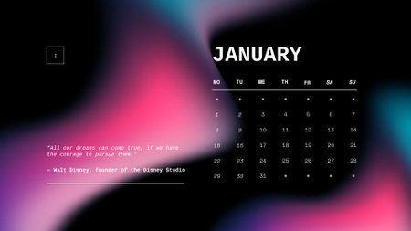 Inspirational Phrase on Gradient Calendar Design Template