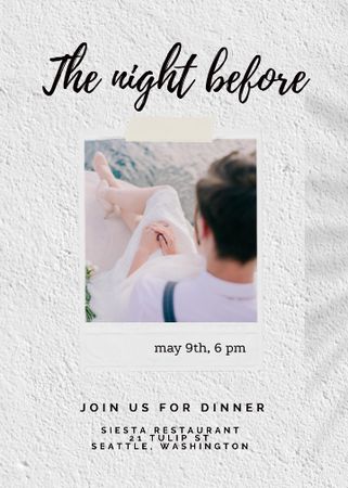 Template di design Rehearsal Dinner Announcement with Newlyweds Invitation