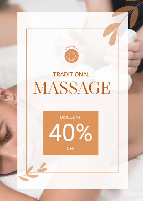 Designvorlage Discount for Traditional Massage für Flayer