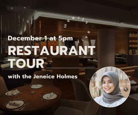 Food Blog Promotion with Restaurant Tour Facebook Design Template