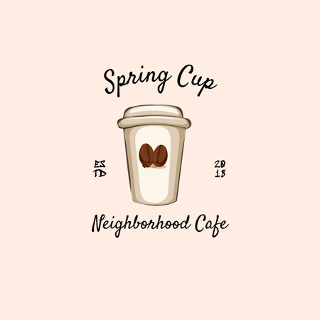 spring cup coffee logo design Logo Design Template