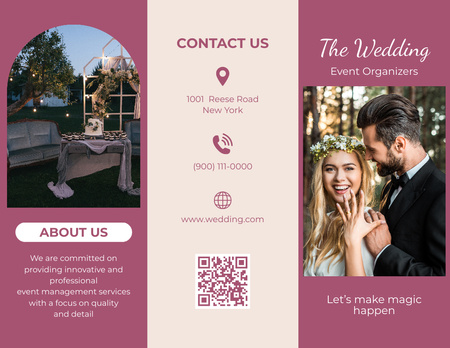 Wedding Event Organizer Services Brochure 8.5x11in Design Template