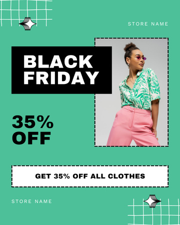 Platilla de diseño Black Friday Discounts and Sales Instagram Post Vertical