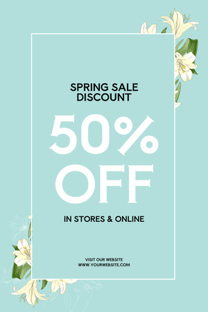 Spring Sale Offer on Blue Pinterest tervezősablon