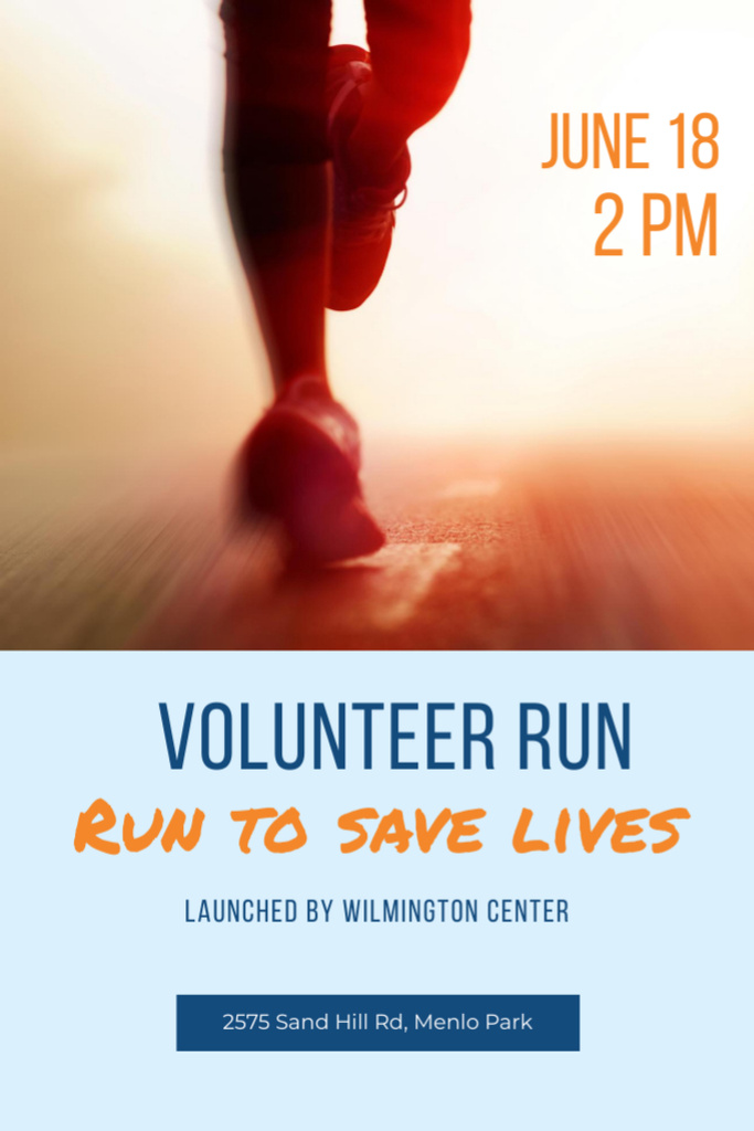 Running Distance For Saving Lives in Summer Flyer 4x6in Πρότυπο σχεδίασης