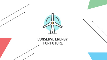 Energiatakarékosság szélturbina ikonnal Youtube tervezősablon