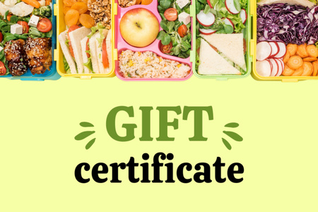 Ontwerpsjabloon van Gift Certificate van School Food Ad