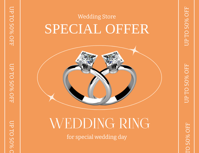 Original Wedding Rings Promo Thank You Card 5.5x4in Horizontal Design Template