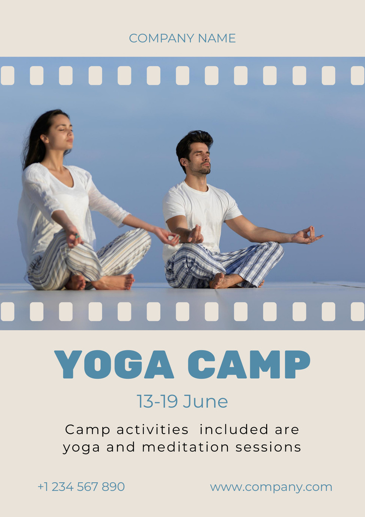 Yoga Camp for Relaxation Poster Design Template