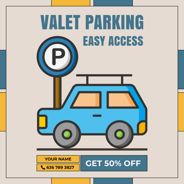 Easy Access to Parking with Discount Instagram Tasarım Şablonu