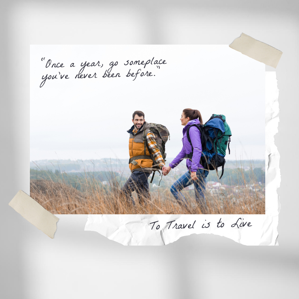 Young Couple Traveling Together Instagram – шаблон для дизайна