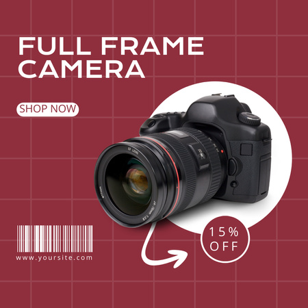 Предложение по продаже цифровых камер со скидкой Instagram – шаблон для дизайна