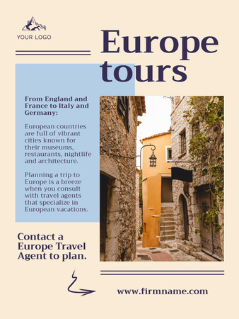 Designvorlage Travel Tour Offer für Poster US
