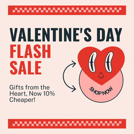 Amazing Valentine's Day Flash Sale For Gifts Offer With Discounts Instagram Design Template