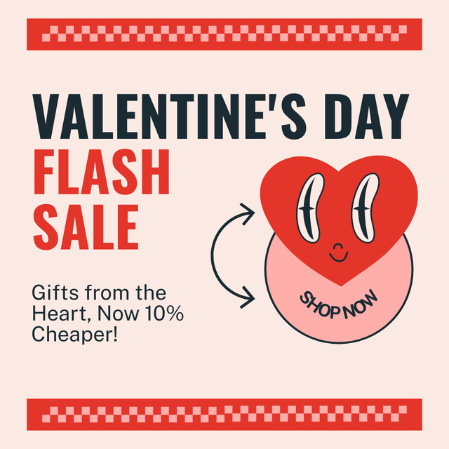 Modèle de visuel Amazing Valentine's Day Flash Sale For Gifts Offer With Discounts - Instagram