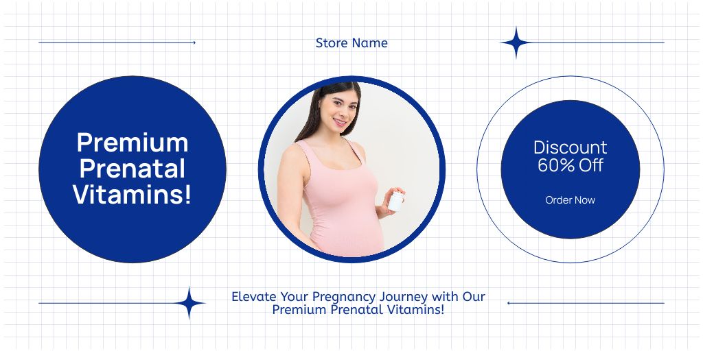 Huge Discount on Vitamins for Healthy Pregnancy Twitter Modelo de Design