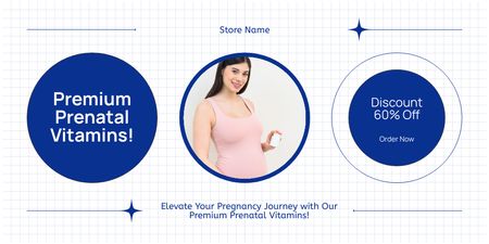 Plantilla de diseño de Gran descuento en vitaminas para un embarazo saludable Twitter 