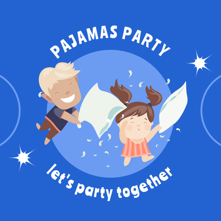 Kids Pajama Party Invitation Instagram Tasarım Şablonu