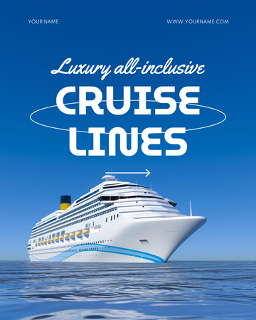 Luxury Cruise on Beautiful White Liner Poster 16x20in Design Template