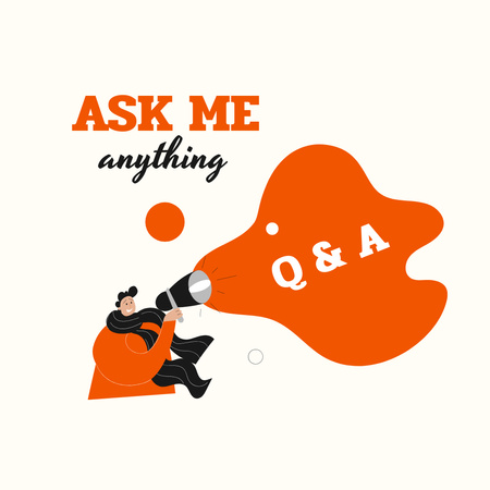Platilla de diseño Joyful Questions And Answers Session With Loudspeaker Instagram