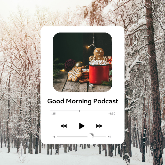 Winter Holiday Podcast Instagram Tasarım Şablonu