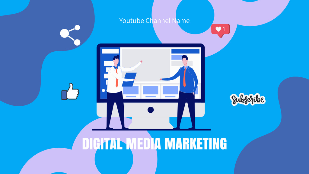 Digital Media Marketing Episode From Vlogger Youtube Thumbnail Design Template