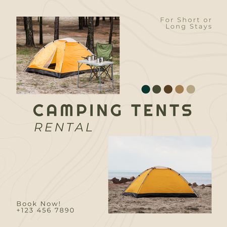 Ontwerpsjabloon van Instagram van Camping Tent Rental 