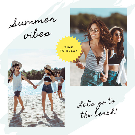 Designvorlage Happy People Enjoying Summer für Instagram