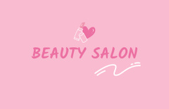 Makeup and Hair Services Offer with Pink Heart and Lipstick