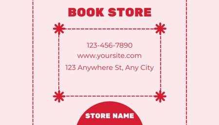 Anúncio de livraria com garoto mestiço fofo Business Card US Modelo de Design