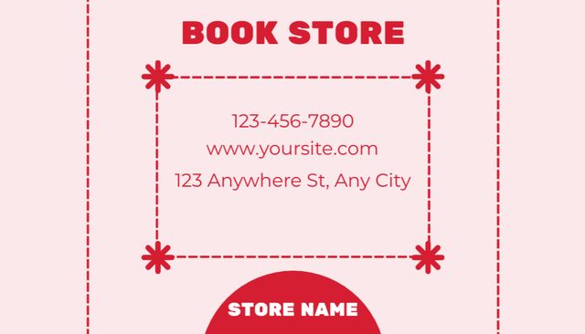 Bookstore's Ad with Cute Mixed Race Kid Business Card US Tasarım Şablonu