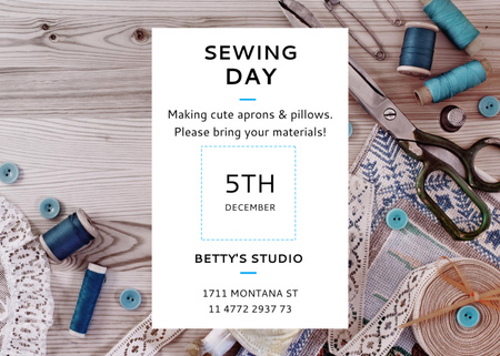 Designvorlage Lesson for Sewing Lovers für Postcard 5x7in