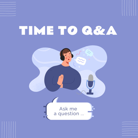 Platilla de diseño Honest Questions And Answers Session With Microphone Instagram