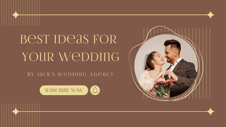 Wedding Agency Proposal with Couple Making Heart Gesture Youtube Thumbnail Design Template