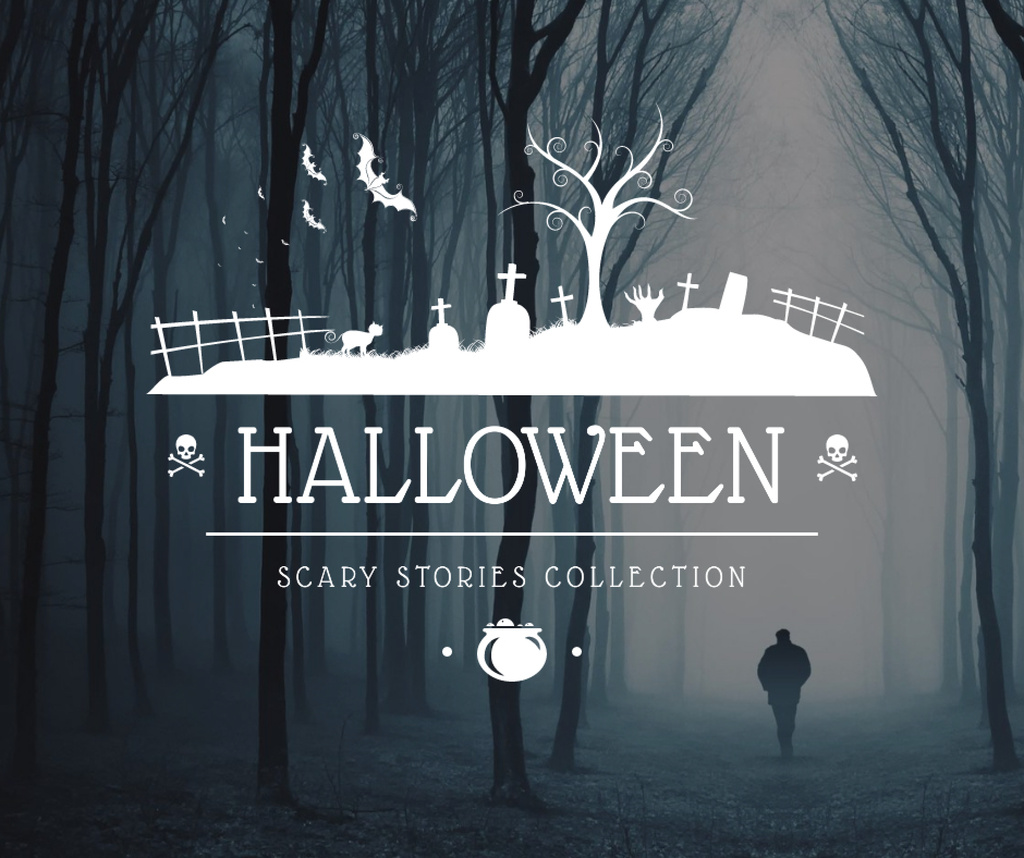 Designvorlage Halloween scary stories foster für Facebook