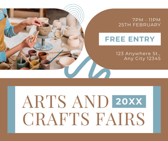 Plantilla de diseño de Arts And Crafts Fairs In Winter Announcement Facebook 