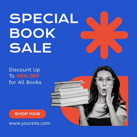 Remarkable Books Sale Ad Instagramデザインテンプレート