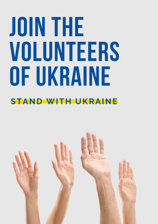 Plantilla de diseño de únete a los voluntarios de ucrania Poster 